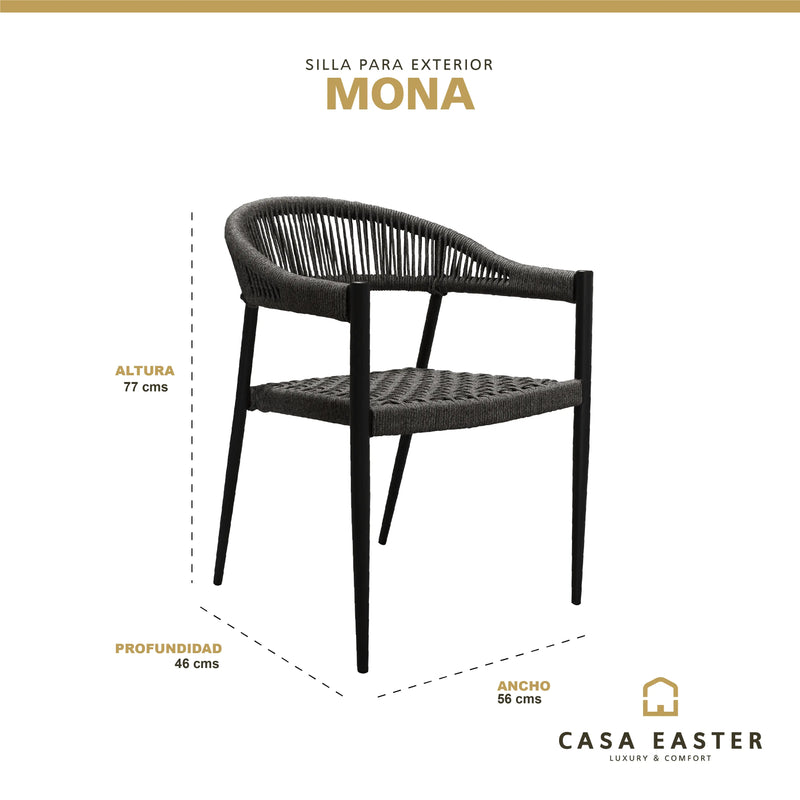 Cargue la imagen en el visor de la galería, Silla de Lazo para Exterior e Interior Color Cafe/Beige MONA 3450-ZF3450