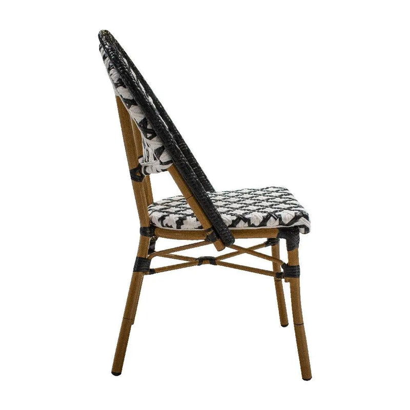 Cargue la imagen en el visor de la galería, Silla de Rattan para exterior e interior Color Negro/Blanco DALAS -DA70