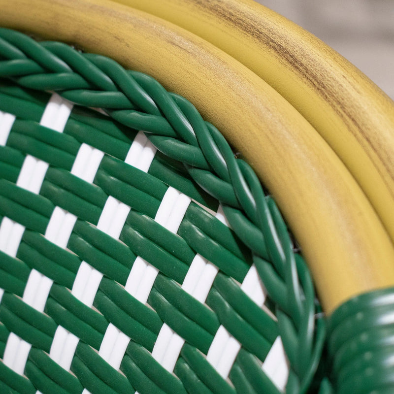 Cargue la imagen en el visor de la galería, Silla de Rattan para exterior e interior Color Verde/Blanco INDIA 302-OC01