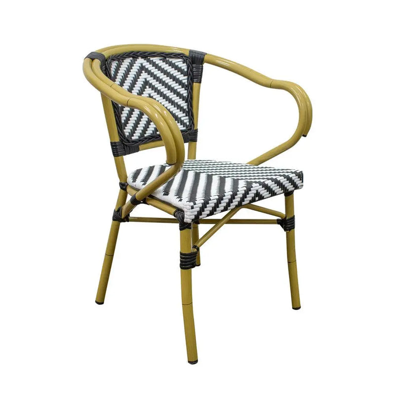 Cargue la imagen en el visor de la galería, Silla de Rattan para exterior e interior Color Negro/Blanco INDIA 301 -SP-OC