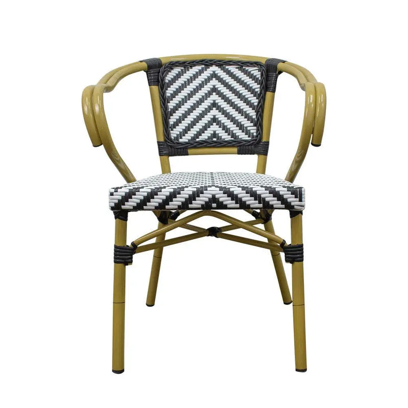 Cargue la imagen en el visor de la galería, Silla de Rattan para exterior e interior Color Negro/Blanco INDIA 301 -SP-OC