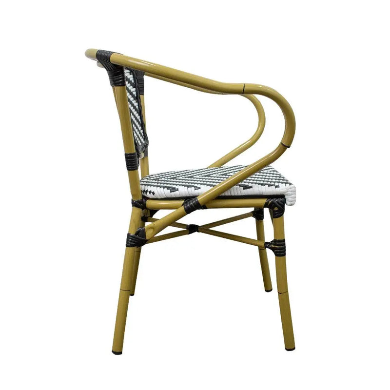 Cargue la imagen en el visor de la galería, Silla de Rattan para exterior e interior Color Negro/Blanco INDIA 301 -SP-OC