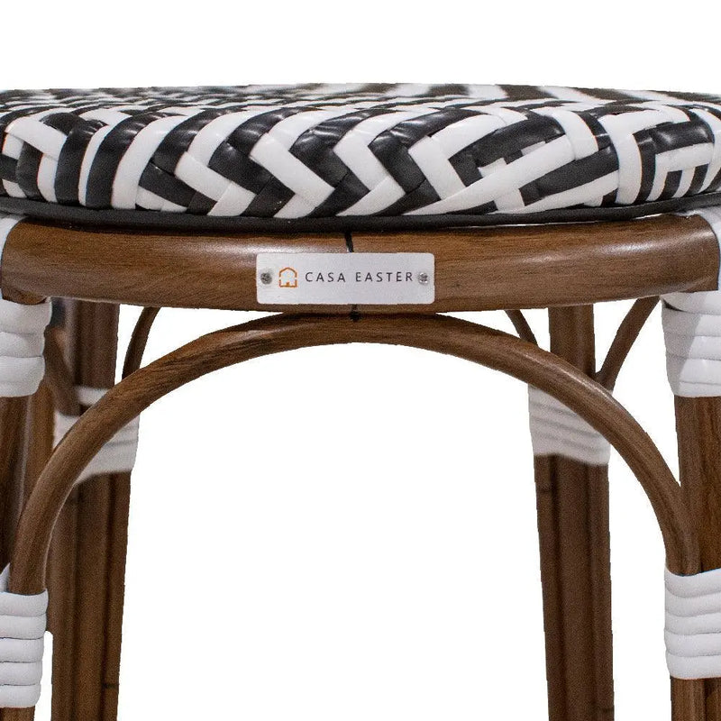 Cargue la imagen en el visor de la galería, Banco de barra para Jardin y Exterior de Aluminio Color Negro/Blanco LONGI-2418