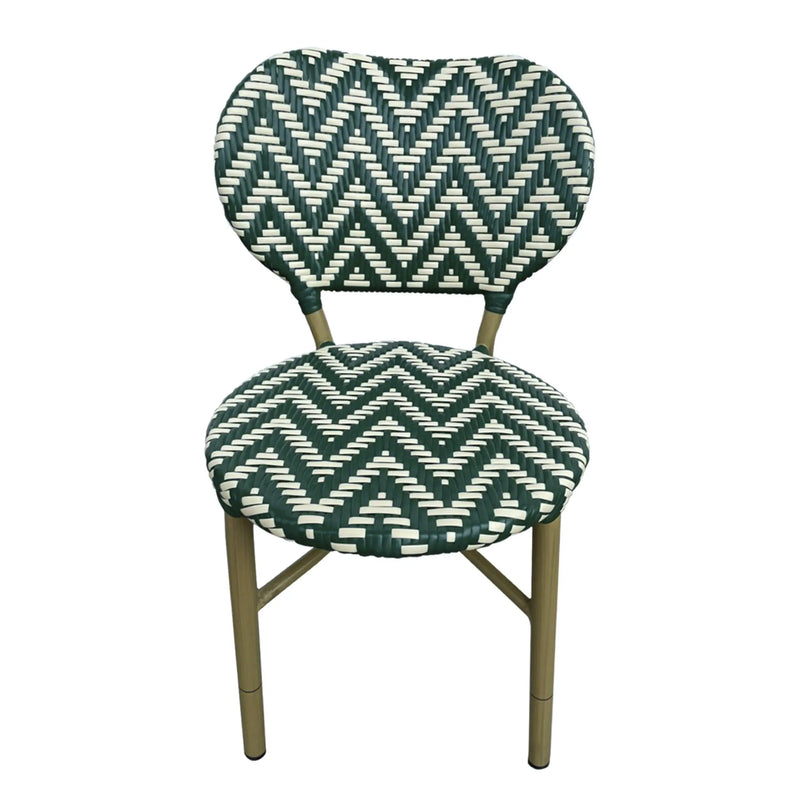 Cargue la imagen en el visor de la galería, Silla de Rattan para exterior e interior Color Verde/ Blanco MAKRAME -6767
