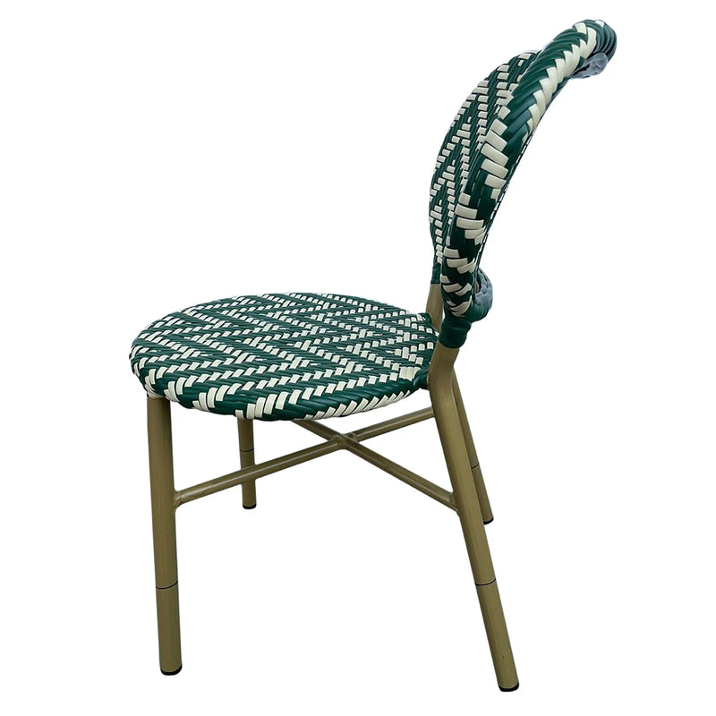 Cargue la imagen en el visor de la galería, Silla de Rattan para exterior e interior Color Verde/ Blanco MAKRAME -6767