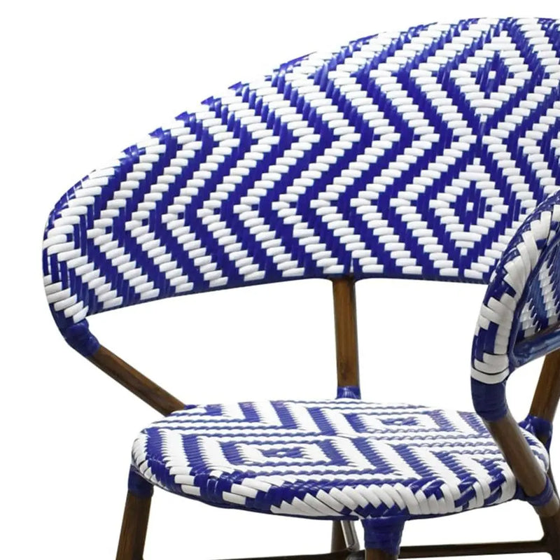 Cargue la imagen en el visor de la galería, Silla de Rattan para exterior e interior Color Azul/Blanco OLIMPIA-OL36
