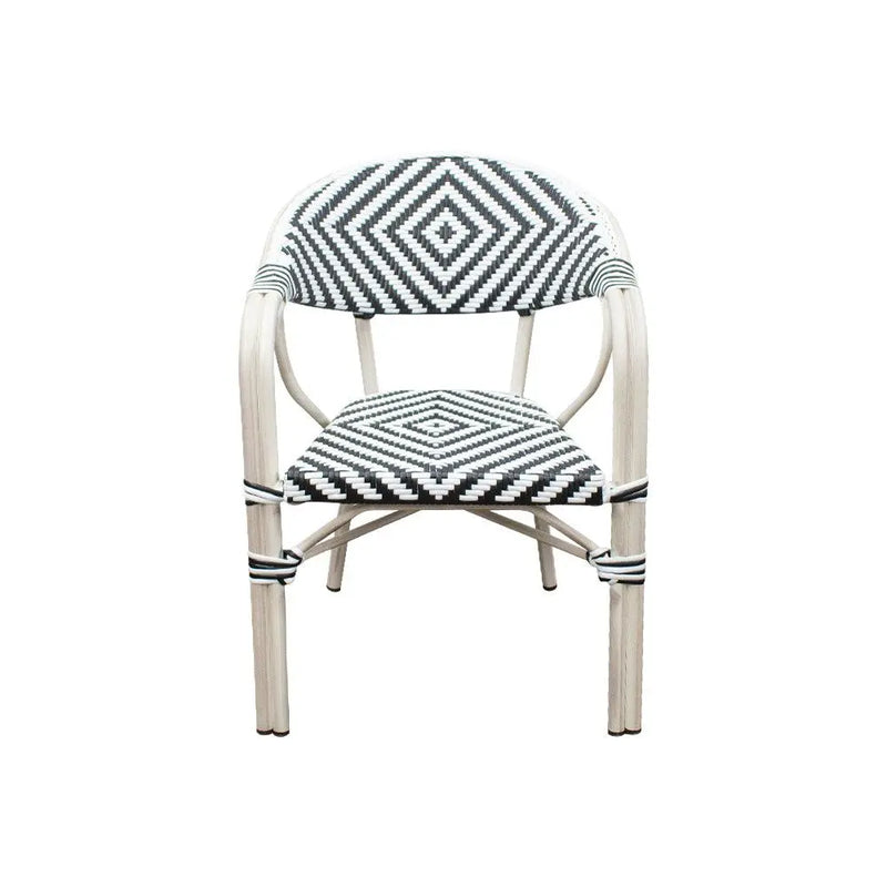 Cargue la imagen en el visor de la galería, Silla de Rattan para Exterior Color Negra/Blanco WILLSI42-WIL02