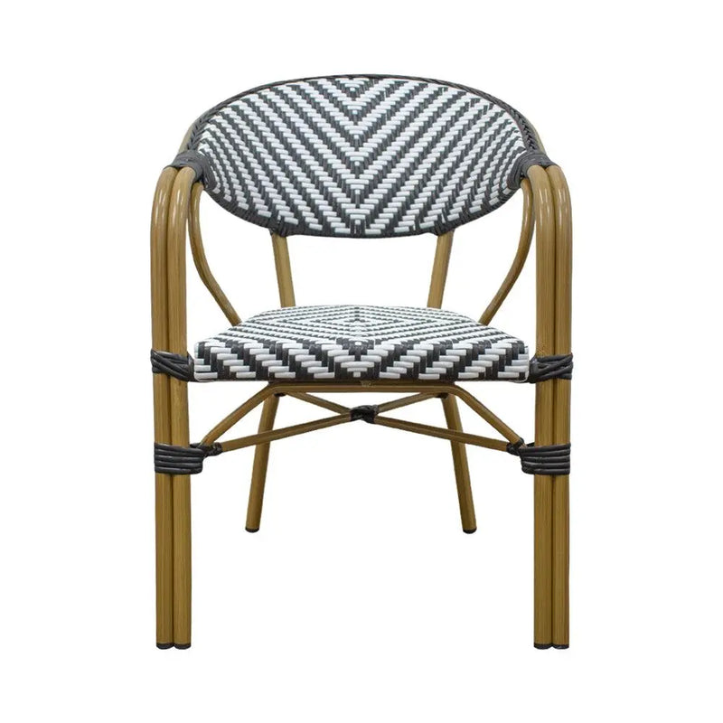 Cargue la imagen en el visor de la galería, Silla de Rattan para exterior e interior Color Negro/Blanco WILLSI-WIL43