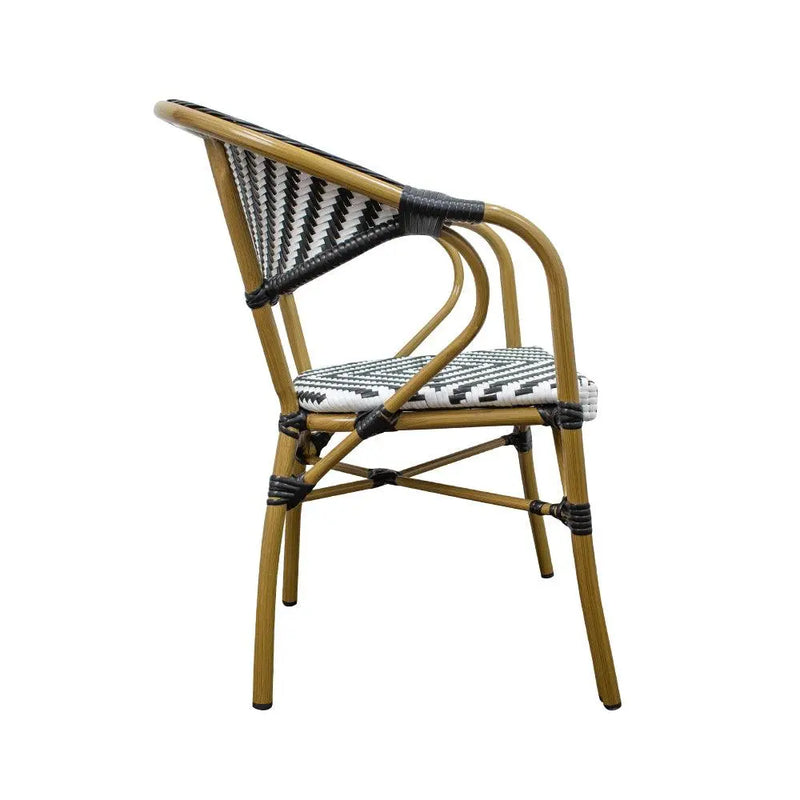 Cargue la imagen en el visor de la galería, Silla de Rattan para exterior e interior Color Negro/Blanco WILLSI-WIL43