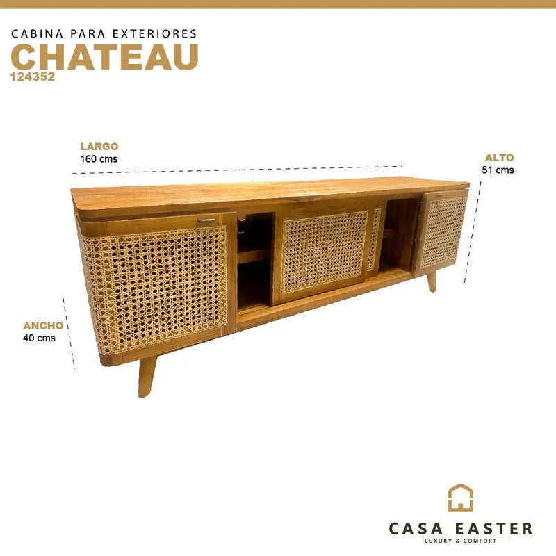 Cargue la imagen en el visor de la galería, Bufetera de Madera de Teca CHATEAU-124352