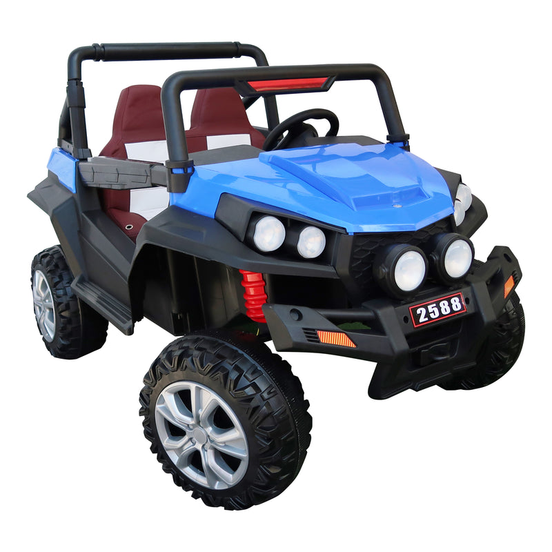 Cargue la imagen en el visor de la galería, Carrito eléctrico con control remoto infantil color azul - JHW2588