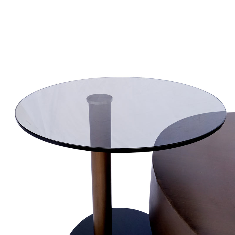 Cargue la imagen en el visor de la galería, Mesa de Centro de Interior o doble Chiibal Color Oro 2 PIEZAS D.80cms , D.50cms -BR504532