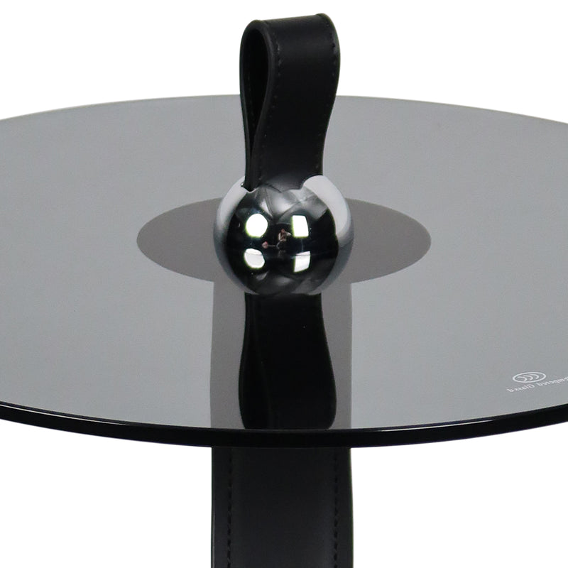 Cargue la imagen en el visor de la galería, Mesa Bistro CJ357 de Interior con piel sintética y cristal - CJ357-BLK