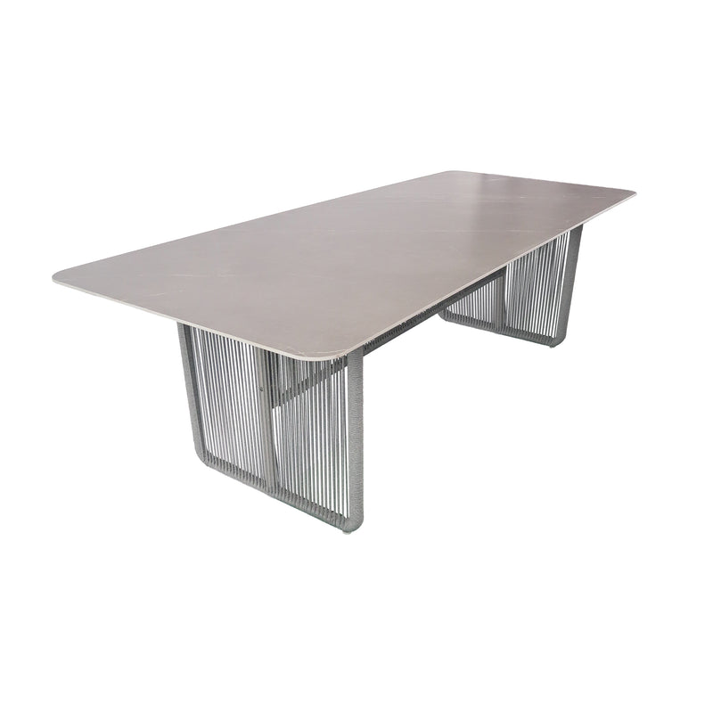 Cargue la imagen en el visor de la galería, Comedor Lara color champagne y gris - GLAE39942312KD-COM