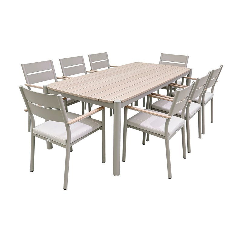 Cargue la imagen en el visor de la galería, Comedor Naturala + 8 silla naturala color champagne - GL3AQ3333312-400