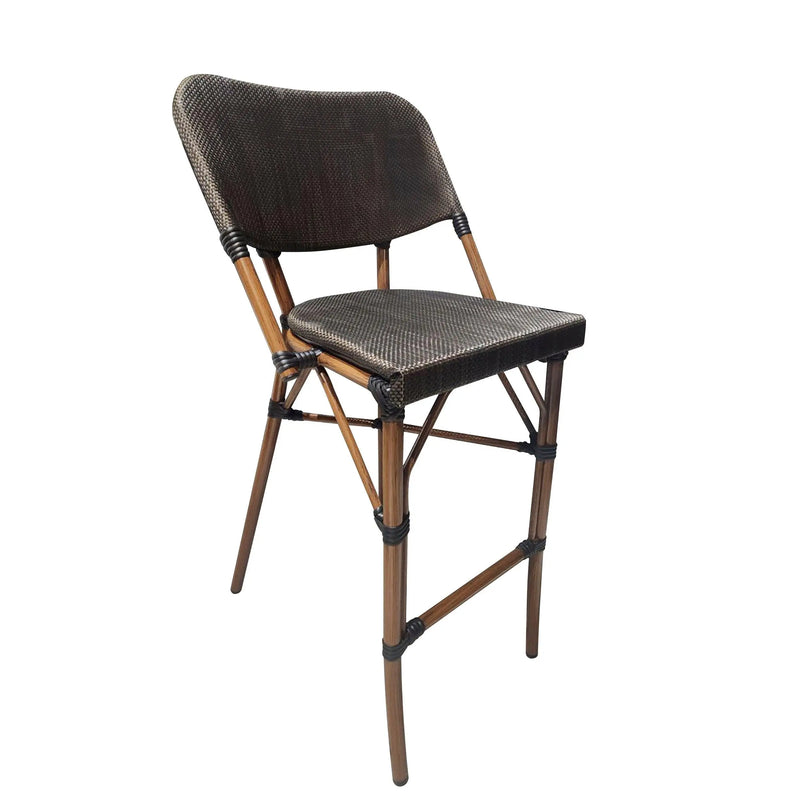 Cargue la imagen en el visor de la galería, Silla de Rattan Alta para Exterior e Interior Color Carbon/ Cafe CHLOE -1616