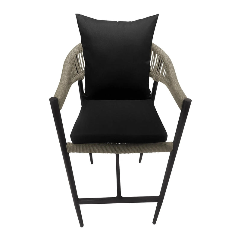 Cargue la imagen en el visor de la galería, Silla Alta para para Exterior e Interior de Aluminio Color Negro/Cafe LILIAN-2214