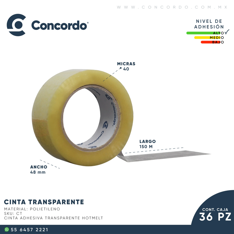 Cargue la imagen en el visor de la galería, Caja De Cinta 150m x 48mm 36pz Color Transparente-CT Concordo mx