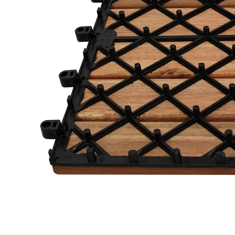 Cargue la imagen en el visor de la galería, Caja de 10 pz-Piso Modular de madera Acacia Color Natural -5slats-910 CasaEaster