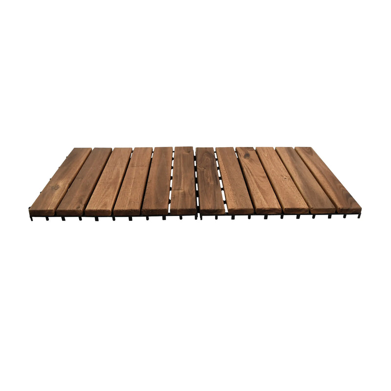 Cargue la imagen en el visor de la galería, Caja de 10 pz-Piso Modular de madera Acacia Color Teca-6slats-810 CasaEaster