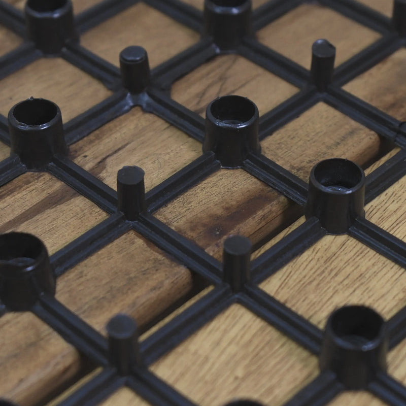 Cargue la imagen en el visor de la galería, Caja de 10 pz-Piso Modular de madera Acacia Color Teca -8slats-810 CasaEaster