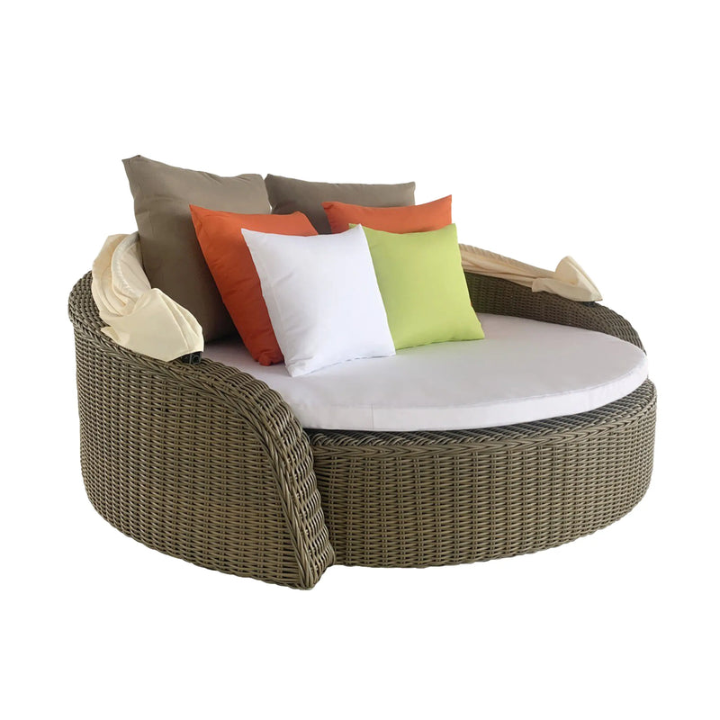 Cargue la imagen en el visor de la galería, Camastro de Ratan redondo con Carpa - TG0051-19 CasaEaster