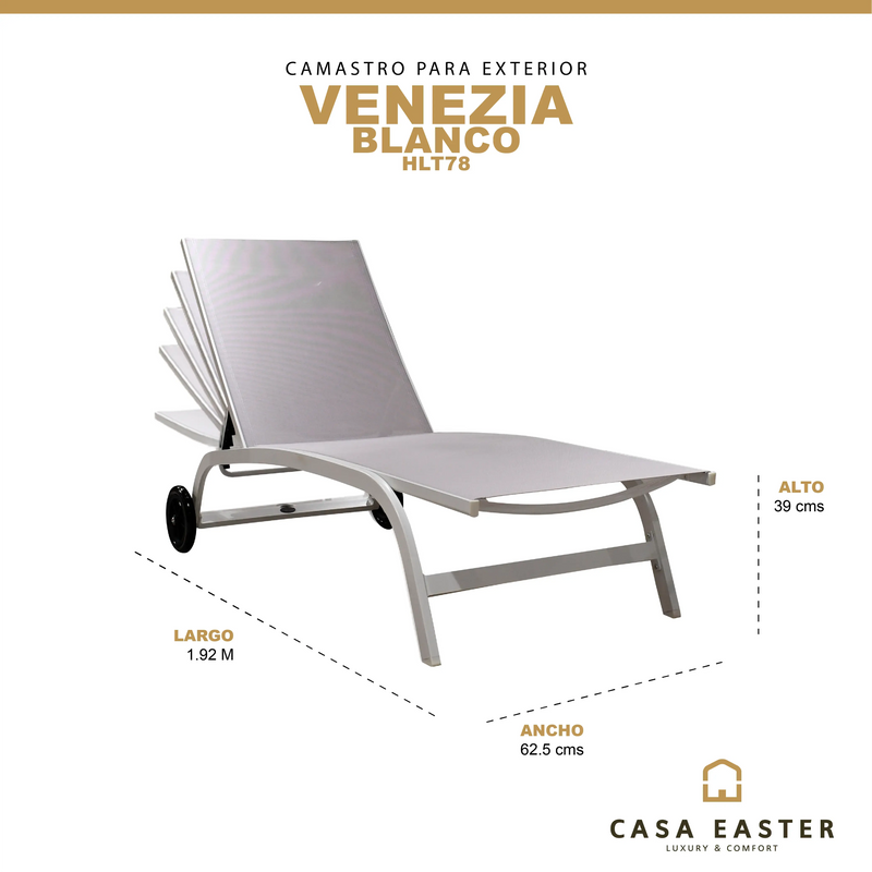 Cargue la imagen en el visor de la galería, Camastro para interior o exterior Blanco VENECIA-HLT78