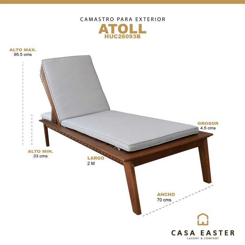 Cargue la imagen en el visor de la galería, Camastro para interior o exterior Color Blanco ATOLL-HUC26093B CasaEaster