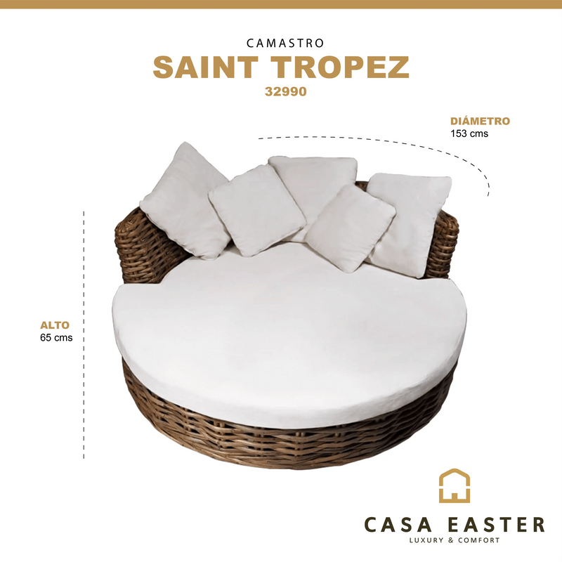 Cargue la imagen en el visor de la galería, Camastro para interior o exterior Color Natural DAY BED SAINT TROPEZ-32990