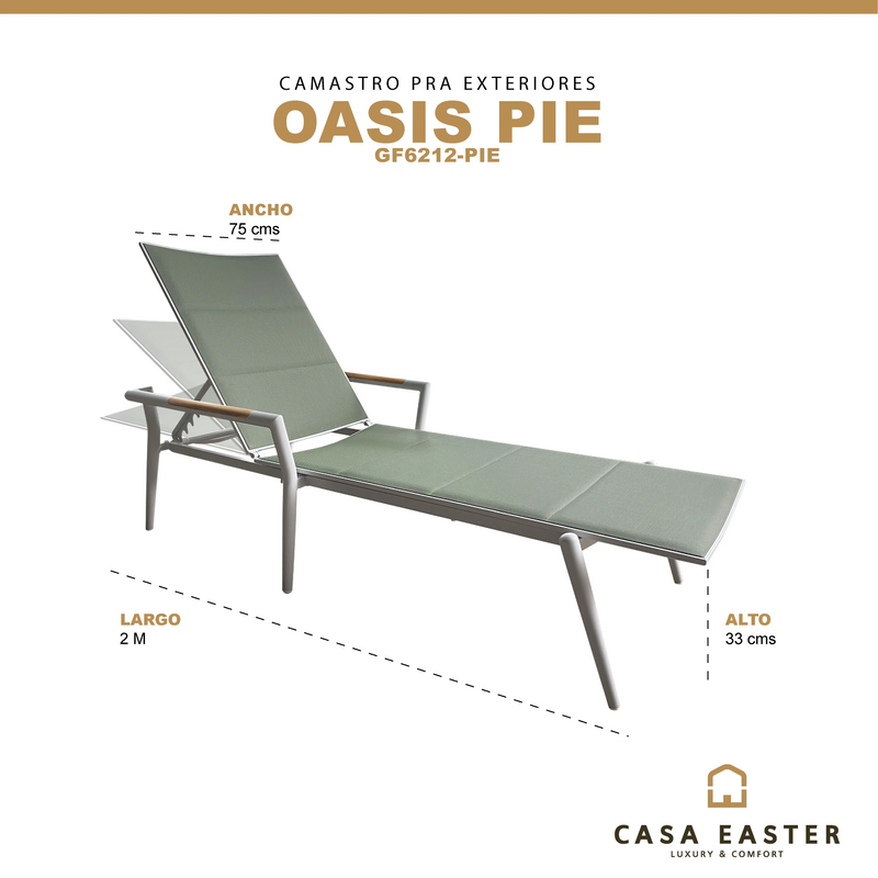 Cargue la imagen en el visor de la galería, Camastro para interior o exterior OASIS VERDE-GF6212-PIE CasaEaster
