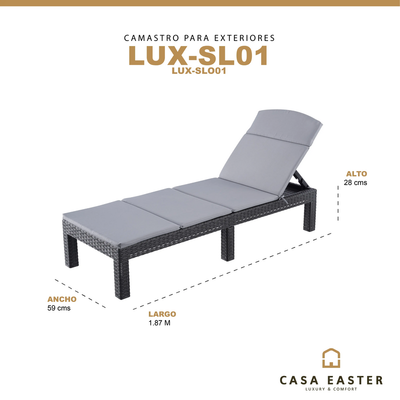 Cargue la imagen en el visor de la galería, Camastro para interior o exterior de Plástico-LUX-SL01-LUX-SL01 CasaEaster