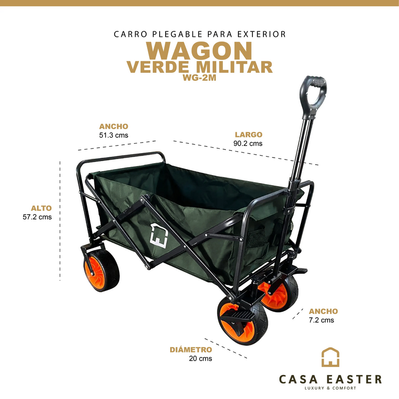 Cargue la imagen en el visor de la galería, Carrito plegable Militar, Vagón portátil de Gran Capacidad Exterior WAGON -WG-2M