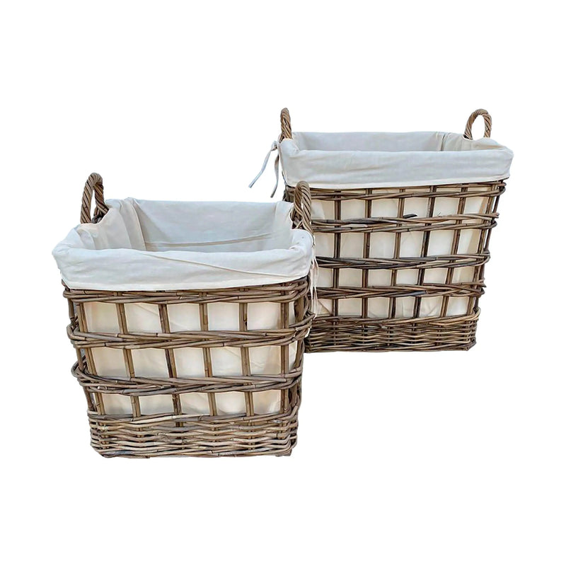 Cargue la imagen en el visor de la galería, Cestos Basket Cuadrados Juego de 2pz Color Natural CIREBON-31701CB