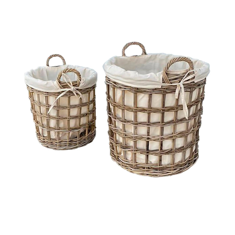 Cargue la imagen en el visor de la galería, Cestos Basket Redondos Juego de 2pz Color Natural CIREBON -31700CB