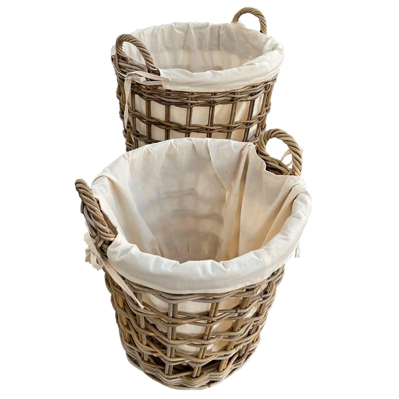 Cargue la imagen en el visor de la galería, Cestos Basket Redondos Juego de 2pz Color Natural CIREBON -31700CB