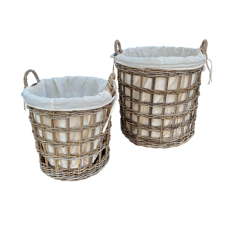 Cargue la imagen en el visor de la galería, Cestos Basket Redondos Juego de 2pz Color Natural CIREBON -31700CB