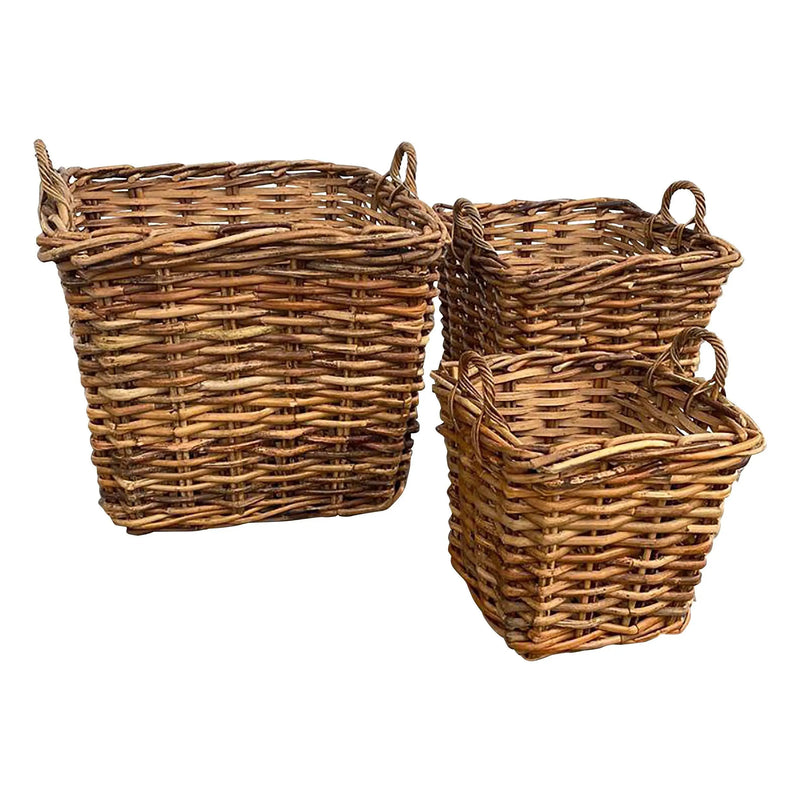 Cargue la imagen en el visor de la galería, Cestos Cuadrados Juego de 3pz Color Natural VENICE-33181