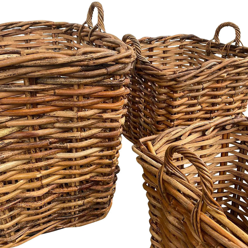 Cargue la imagen en el visor de la galería, Cestos Cuadrados Juego de 3pz Color Natural VENICE-33181