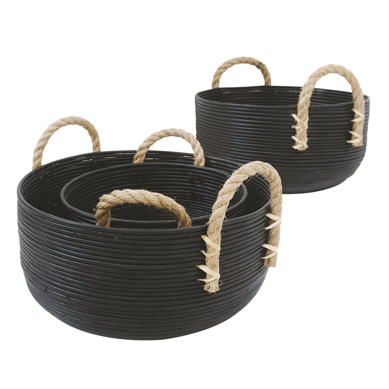 Cargue la imagen en el visor de la galería, Cestos Juego de 3pz Color Negro KEKE BASQUET -32799