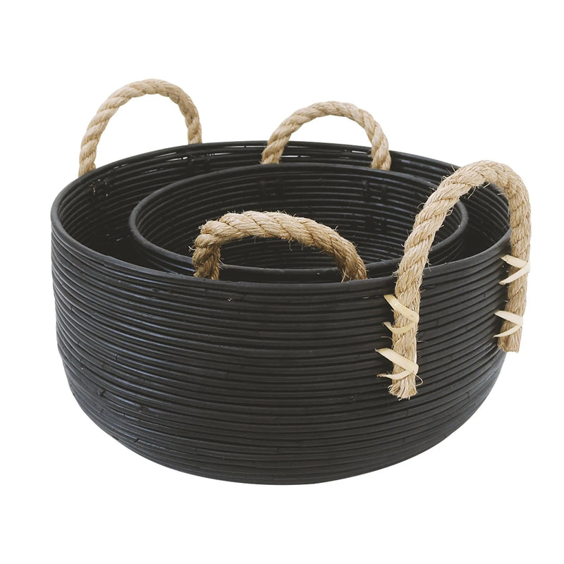 Cargue la imagen en el visor de la galería, Cestos Juego de 3pz Color Negro KEKE BASQUET -32799