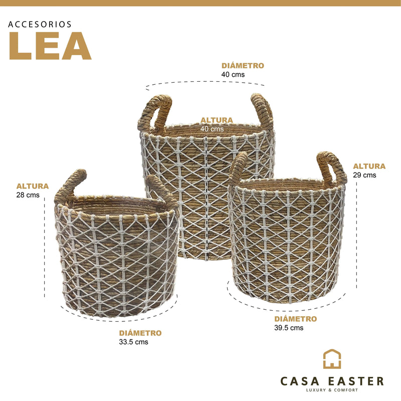 Cargue la imagen en el visor de la galería, Cestos Macetero Juego de 3pz Color Blanco LEA -304937