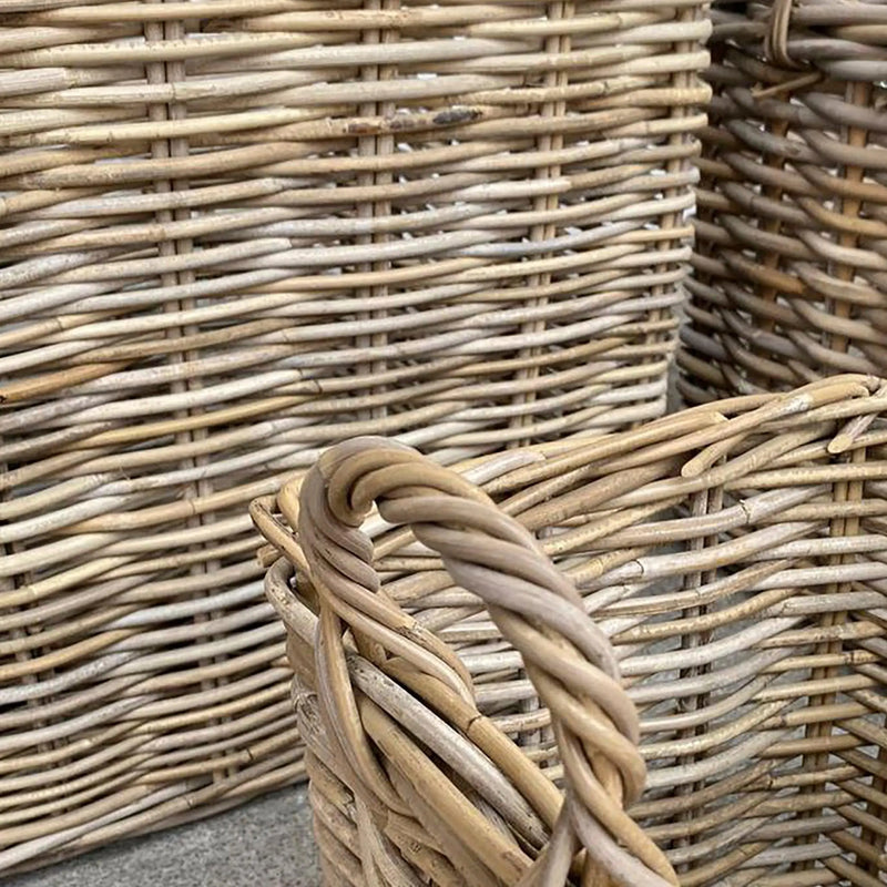 Cargue la imagen en el visor de la galería, Cestos Maceteros Cuadrados Juego de 4pz Color Natural ATHENA-31230CB