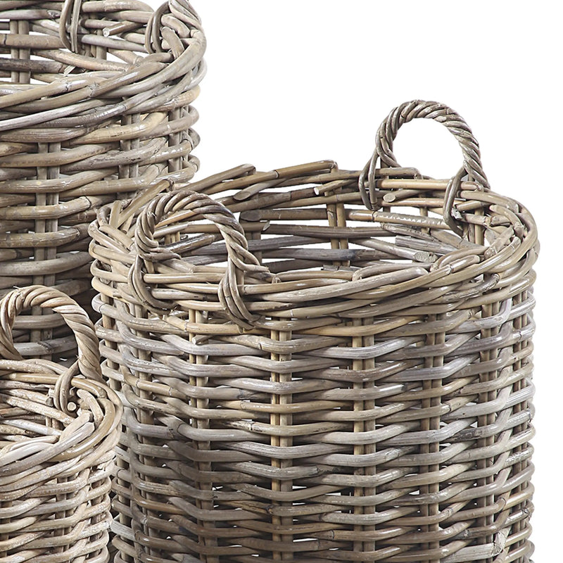 Cargue la imagen en el visor de la galería, Cestos Maceteros Juego de 4pz Color Gris ATHENA-31231