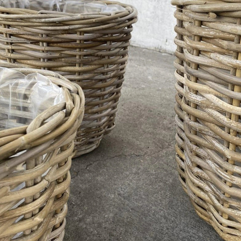 Cargue la imagen en el visor de la galería, Cestos Maceteros Redondo Juego de 3pz Color Natural GOOCI-32290