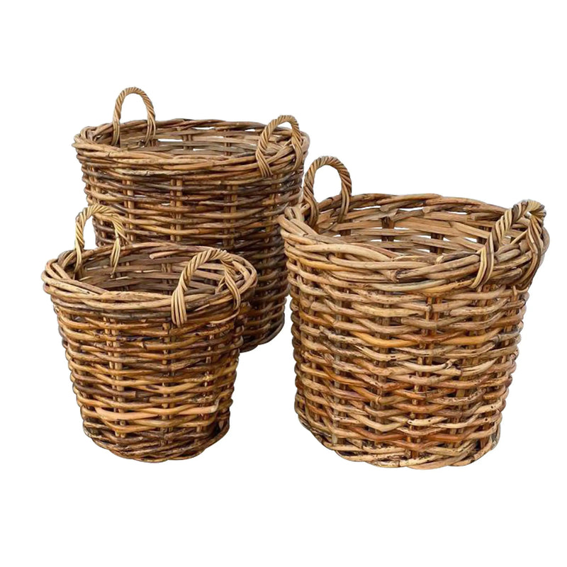 Cargue la imagen en el visor de la galería, Cestos Redondos Juego de 3pz Color Natural VENICE-33182