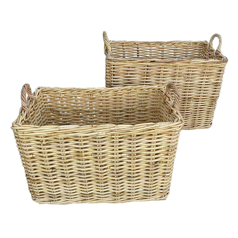 Cargue la imagen en el visor de la galería, Cestos de Lavanderia Cuadrado Basket Juego de 2pz Color Natural KYOTO-33186CB
