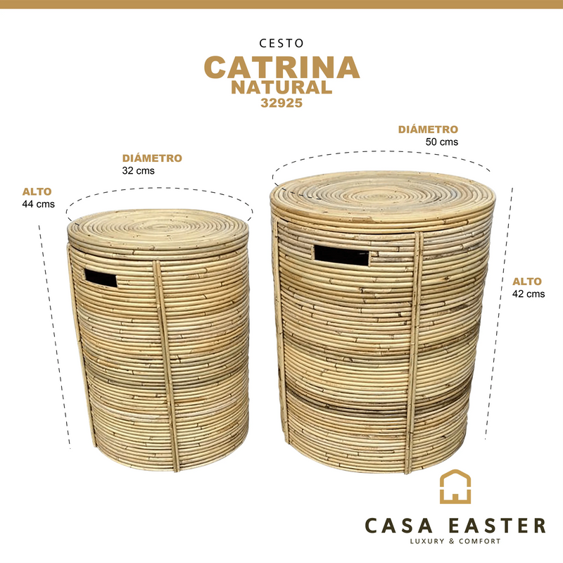 Cargue la imagen en el visor de la galería, Cestos de Lavanderia Redondo Juego de 2pz CATRINA LAUNDRY -32925