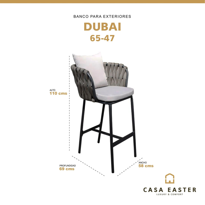 Cargue la imagen en el visor de la galería, Silla Alta de Lazo para Exterior e Interior Color Carbon/Chocolate DUBAI- 65-47
