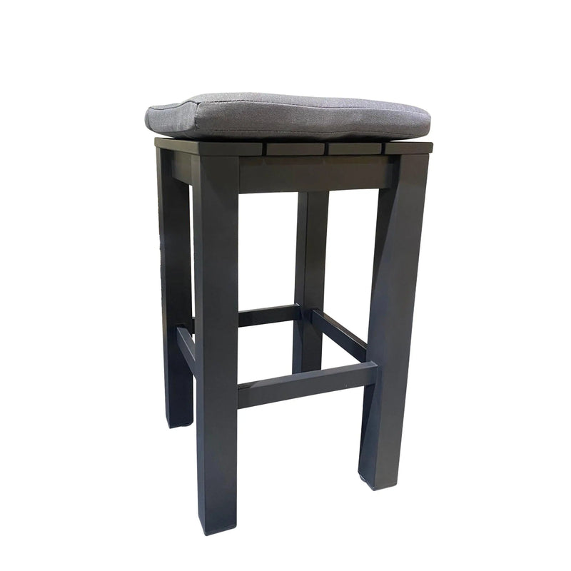 Cargue la imagen en el visor de la galería, Banco Alto para Jardin y Exterior de Aluminio para bar Gris c/Cojín WATERFALL-74639