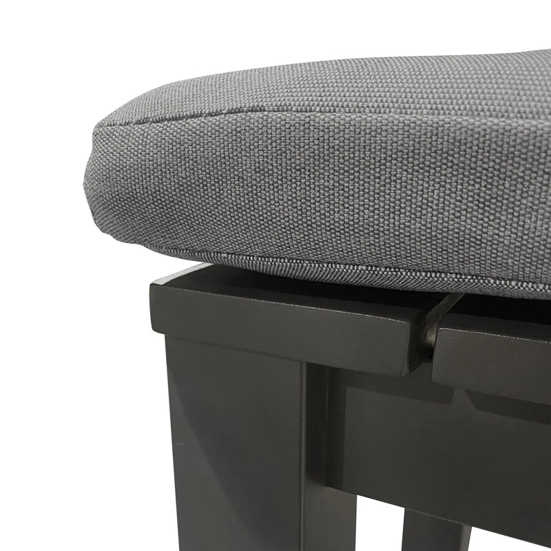 Cargue la imagen en el visor de la galería, Banco Alto para Jardin y Exterior de Aluminio para bar Gris c/Cojín WATERFALL-74639